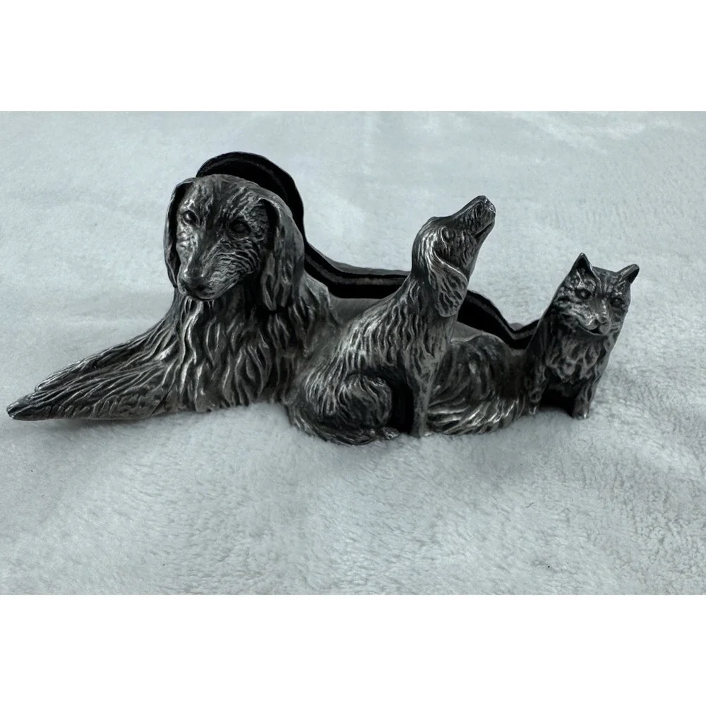 Pewter Sporting Dogs Business Card Holder or Photo Frame 5